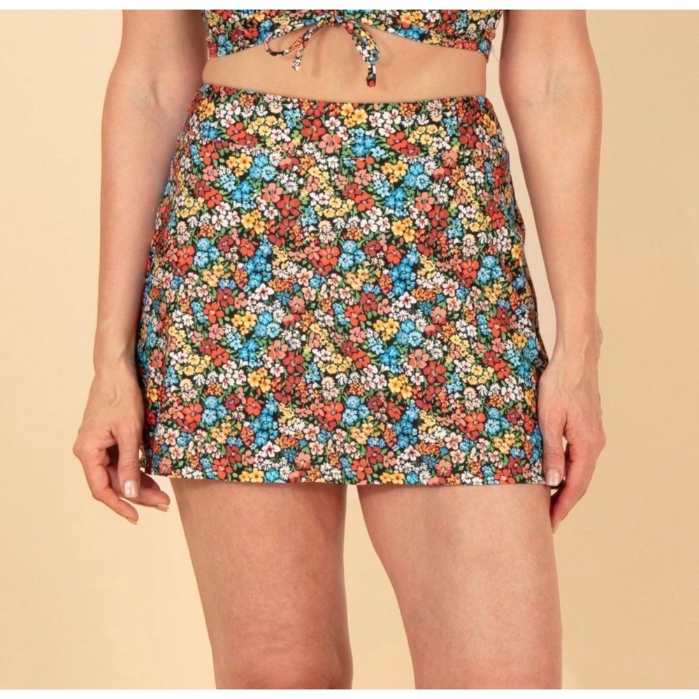 Lands' End Women's Floral Print Full Coverage Skort - Multi S